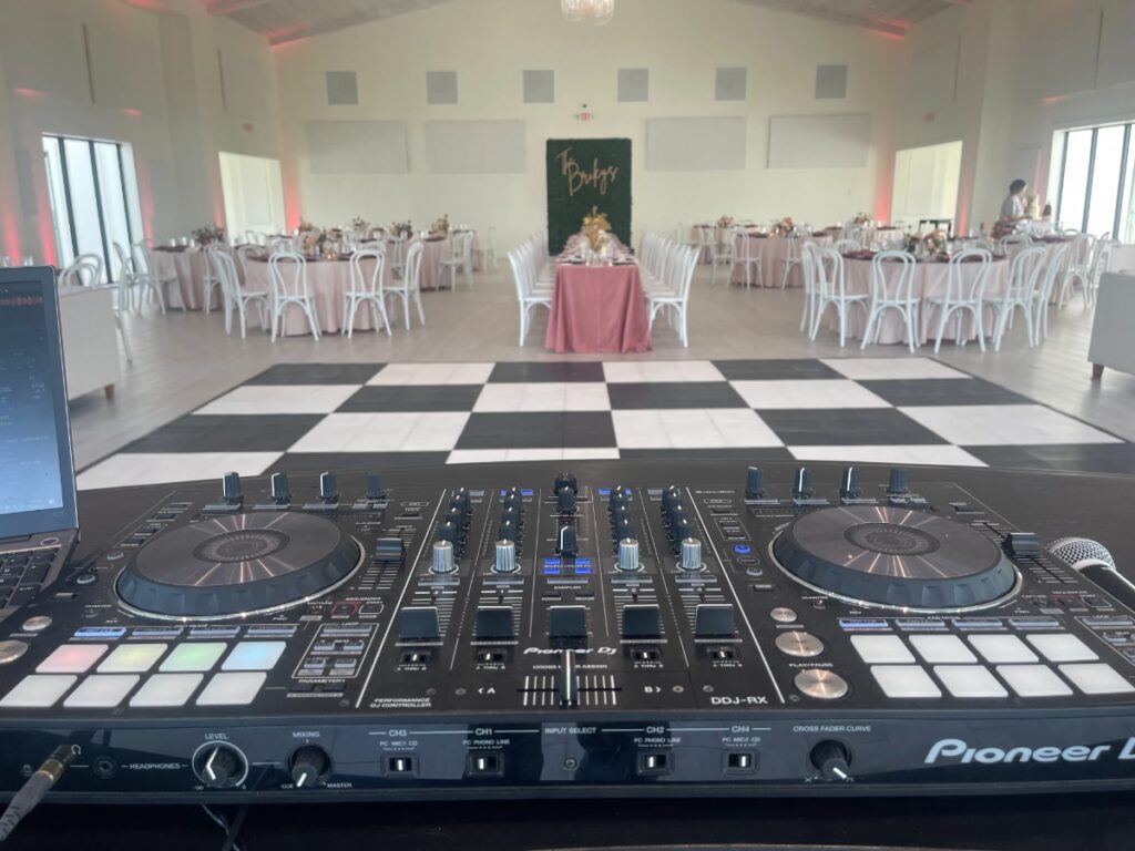 DJ booth setup